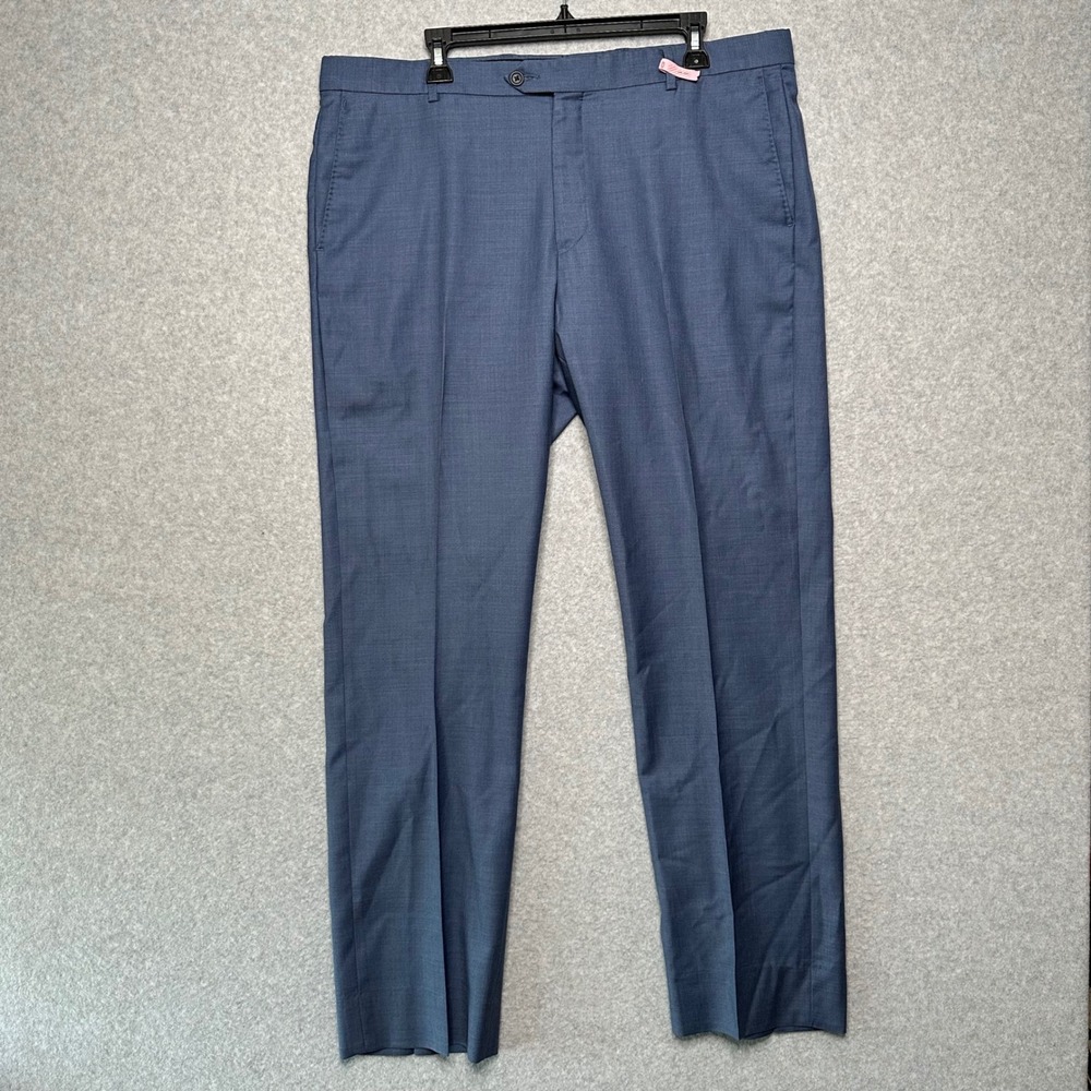 John W. Nordstrom Mens Blue 100% Wool Flat Front Dress Pants Slacks 38W